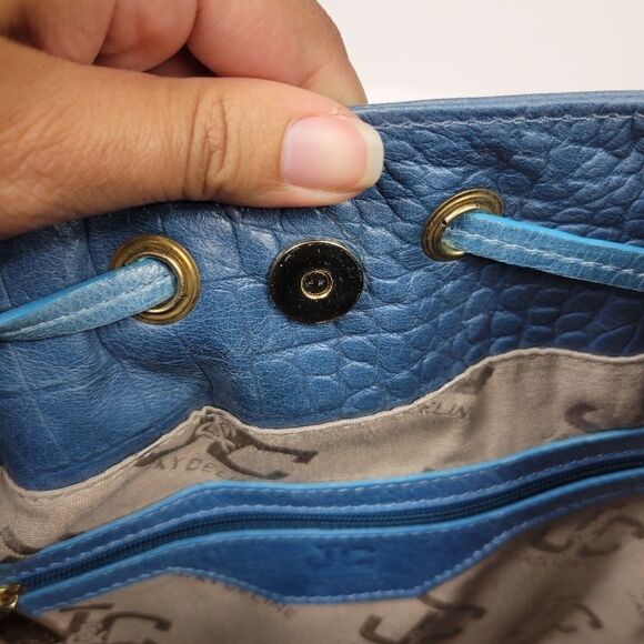 NWT Jacky & Celine Italian Leather Purse. Blue - Picture 8 of 14